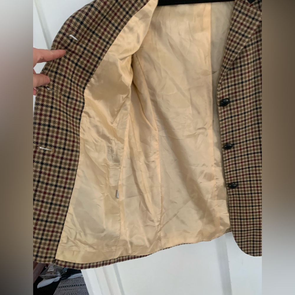 Talbots Petites Oversized Vintage Wool Houndstooth Blazer Size 4P Made in USA - Picture 5 of 12